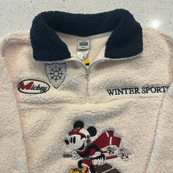 Mickey Mouse Disney Cream Pullover Sherpa Medium Women's - Picture 3 of 3